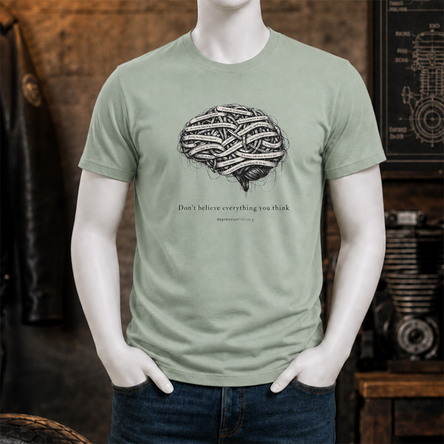 Depression Lies brain Tee thumbnail